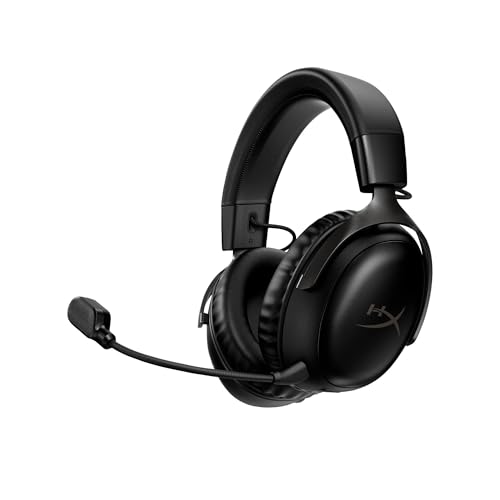 HyperX Cloud III Wireless auriculares Gaming para PC, PS5, PS4, bateria até 120 horas, 2,4 GHz, drivers 53 mm, microfone de 10 mm, preto