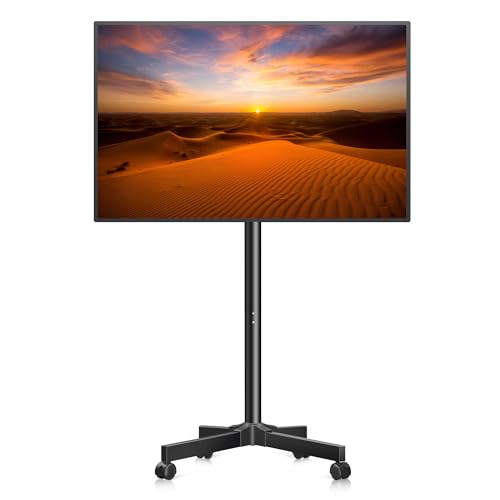 XINLEI Suporte TV rodas para televisão de 13 a 55 polegadas, suporte para TV de pé móvel com inclinação de +30°/-10°, ajustável em altura, MAX VESA 200 x 200 mm, ML1350 (XL)