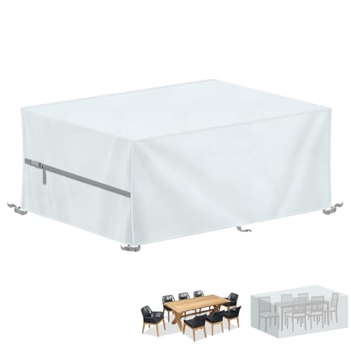 LAMUNI Capas móveis para exterior capa mesa jardim impermeável capa de móveis de exterior 420D tecido Oxford capa de mesa, capa para sofá e jardim retangular, 180 x 90 x 75 cm