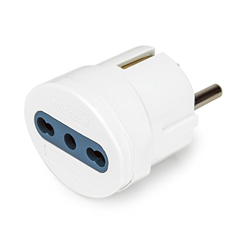 Vultech AT-06 Tipo L (IT) Tipo F branco adaptador de tomada de alimentação - adaptadores de tomada de alimentação