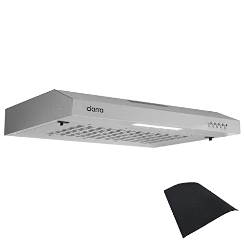 CIARRA Exaustor decorativo, 60 cm, 3 velocidades, aço inoxidável