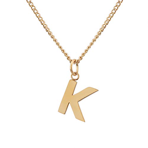 GD GOOD.designs EST. 2015 Corrente com letras de ouro de 18 quilates - corrente de ouro para senhoras com pendente de A a Z corrente de letras iniciais