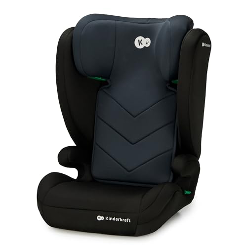 Kinderkraft I-SPARK Cadeira de carro, i-Size, para bebé, grupo 2/3 100-150 cm, de 3,5 a 12 anos, de 15 a 36 kg, leve (4,5 kg), cinto de segurança de 3 pontos, proteção lateral, preto