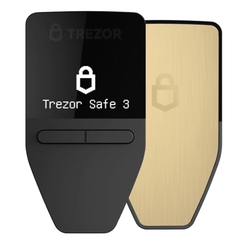 Trezor Safe 3 - Carteira de hardware criptográfico protegida com elemento seguro - Compre, armazene e gerencie ativos digitais de forma simples e segura, Ouro solar, Minimalista