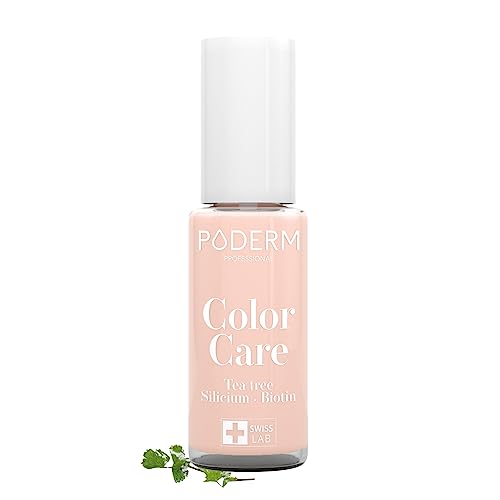 PODERM - Esmalte de unhas chá TREE para fungos de unhas - cor rosa pálido - tratar unhas amarelas/danificadas - evita e trata fungos - cuidado 2 em 1 - Fórmula única - Feito na Suíça