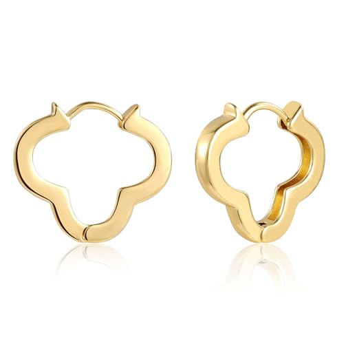 ALEXCRAFT Brincos femininos prateados 925 banhados a 14 K ouro retangulares geométricos minimalistas