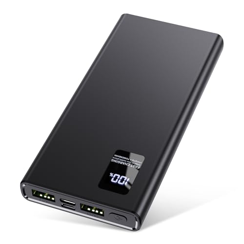 Power Bank 12000 mAh, bateria externa pequena mas forte (USB C Output & Input) 3A bateria externa para telemóvel com função de carregamento rápido, bateria externa de grande capacidade compatível com