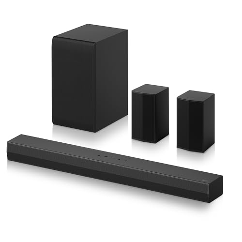 LG DS40TR Barra de som, Bluetooth, 400W, 4,1 canais com subwoofer, altifalantes traseiros, Dolby digital, DTS Digital Surround, preto
