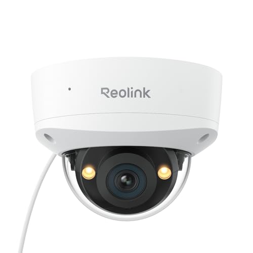 Reolink RLC-1240A, câmara de segurança PoE anti-vandalismo de 12 MP, ângulo de visão de 145°, visão noturna colorida, áudio bidirecional, deteção inteligente, certificado IP67