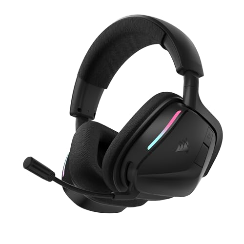 CORSAIR VOID v2 Auriculares sem fios para jogos com Bluetooth para PC, PS5, PS4, Switch e telemóvel, Dolby Atmos, bateria de 70 horas, sem fios de banda dupla, carregamento rápido - carbono