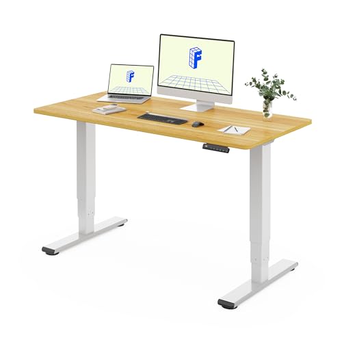 FLEXISPOT EC5 Lite Escritório Elevável Elétrico, 120 × 80 cm, com 2 motores e 3 estágios, mesa elevável em altura com 4 funções de memória Standing Desk, 25 mm de espessura da mesa, 60-125 cm