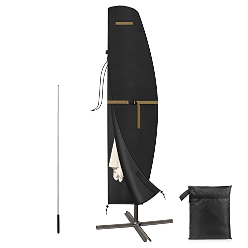 VANSHEIM Capa para guarda-sol de jardim capa de guarda-sol grande impermeável para guarda-chuvas de jardim de 2 a 4 m de diâmetro, cobre guarda-sol impermeável durabilidade anti-UV cobertura