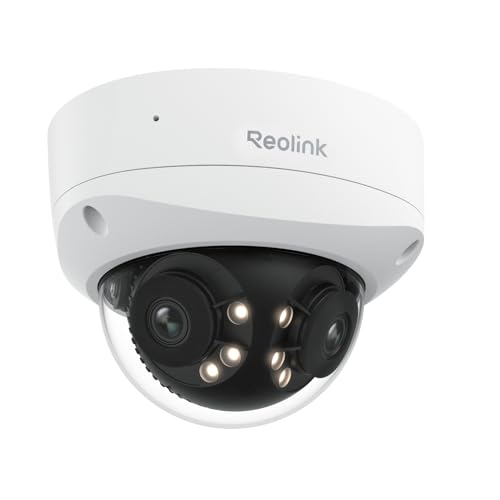 Reolink Câmara PoE 16MP UHD de 180° dupla, Motion Track, visão noturna a cores, holofotes, deteção inteligente, áudio bidirecional, anti-vandálico IK10, IP67, sem pão/tilt, Duo 3V PoE