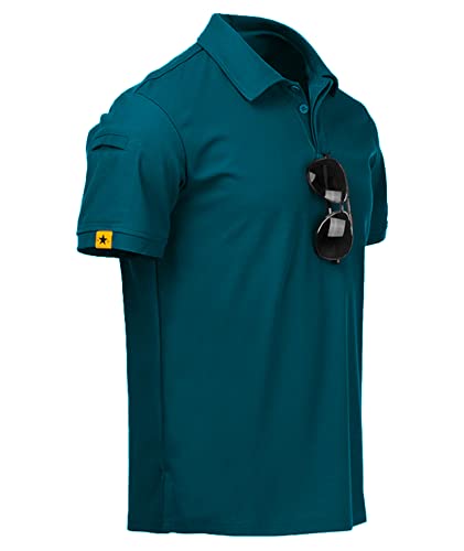 JACKETOWN Polo Manga Corta para Hombre Secado Rápido Transpirable Polo Tenis Polo Verano para Hombre Golf Camisa Deportiva Casual Basic Polo
