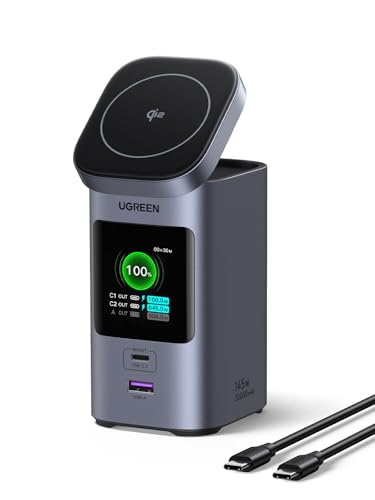 UGREEN Nexode Power Bank 20000 mAh 145W, bateria externa carregamento sem fios Qi2 15W com 2 USB C 1 tipo A, carregador portátil compatível com iPhone 16/15/14/13/12 Plus Pro MacBook, Galaxy S24 ,
