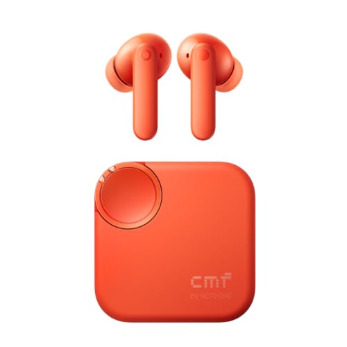 CMF by Nothing Buds 2 Auriculares sem fios com ANC híbrido de 48 dB, bateria de 55 horas, driver PMI de 11 mm, 6 microfones HD e áudio espacial, resistente à água e pó IP55, laranja