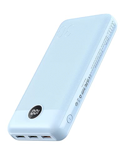 VEGER Power Bank, bateria externa com ecrã LED, bateria portátil USB C, carregamento rápido PD 20 W QC 3.0, com 2 entradas e 4 saídas, compatível com iPhone, Samsung, Huawei, tablet e muito mais