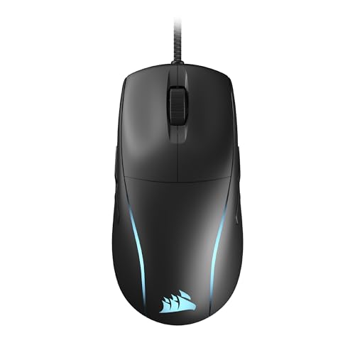 Corsair M75 Rato para jogos FPS leve RGB com cabo, 26.000 PP, botões laterais intercambiáveis, PC - preto