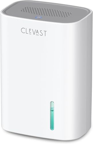 CLEVAST Deshumidificador elétrico, desumidificadores de humidade silencioso de 850 ml, desumidificador pequeno 24 dB com fecho automático, portátil desumidifador para quarto, casa de banho, armário