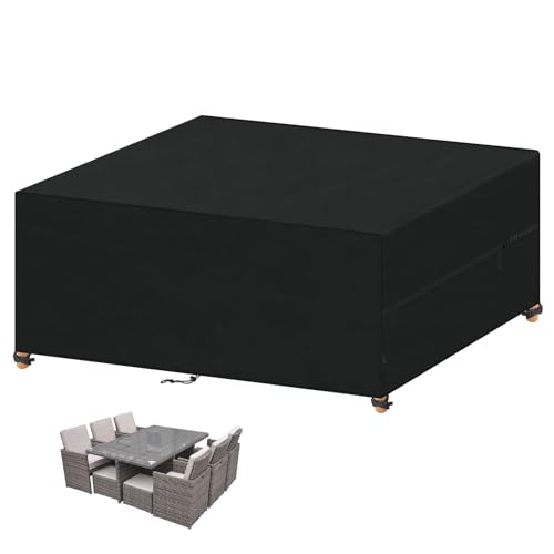 VANSHEIM Capa para móveis de jardim impermeável capa para móveis de jardim exterior capa para mesa jardim exterior 420D Oxford, tecido protetor móveis e jardim, 280 x 210 x 90 cm