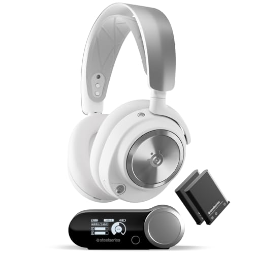 SteelSeries Arctis Nova Pro Wireless X Branco - Capacetes Xbox sem fios e multisistema, controladores magnéticos de neodímio, cancelamento de ruído, Infinity Power System - XB, PC, PS5, Switch 2