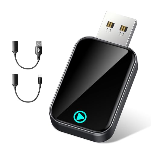 Alltotive S2 Mini adaptador Carplay sem fios para iPhone, converte com fio sem fios, USB A/C Plug and Play, compatível com iOS 10 e carros com Car Play desde 2016 (preto)