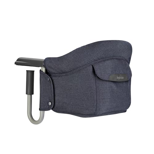 Inglesina Fast, assento de mesa dobrável, azul (ocean navy), fácil de transportar, lavável, instalação segura, até 15 kg, 35 x 27 42 cm