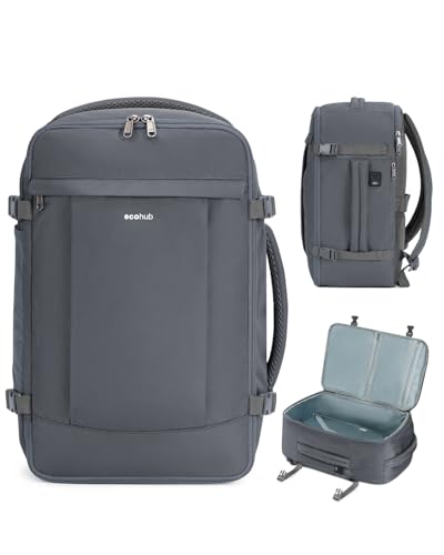 ECOHUB Mochila viagem cabine avião 40 x 20 x 25, 45 × 36 × 20 - cinzento