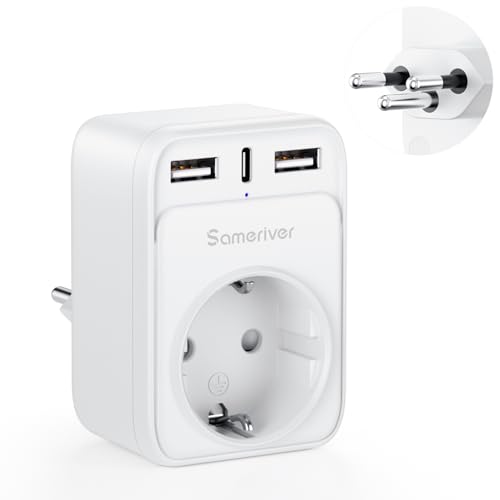 Adaptador de viagem suíço adaptador de tomada da Alemanha tomada de viagem suíço adaptador de viagem com 2 tomadas USB 1USB C (3A) adaptador tipo J para a Suíça Maldivas Ruanda Liechtenstein