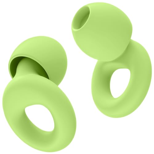 HOYIO 2 pares tampões ouvidos ruído dormir, tampões ouvidos cancelamento de ruído 27 dB para dormir concerto festival, reutilizáveis e laváveis suave, 8 almofadas em XS/S/M/L, Earplugs, verde claro