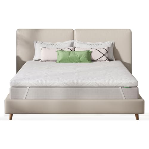 Novilla Topper viscoelástico 135 x 190 5 cm, top colchão de gel, sobrecolchão Memory Foam Mattress Topper, colchão removível e lavável, branco