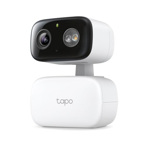 TP-Link Tampa C206 - Mini câmara de vigilância gravação 1080P cobertura de 360° para interiores e exteriores, detecção de IA e notificações, cartão micro SD de até 512 GB, 105,3 × 77,8 × 69,8 MM