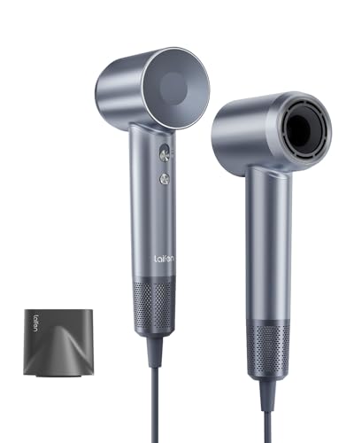 Laifen Swift Secador de cabelo 200 M iões motor sem escovas de 110 000 RPM secagem rápida controlo inteligente de temperatura com magnético baixo ruído viagem casa encaracolado liso (prateado)