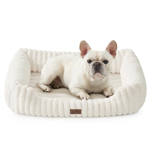 Cama ortopédica para cães pequenos e médios, cama retangular lavável para animais de estimação com fundo antiderrapante, cama macia e calmante para gatos e cachorros para animais de estimação de