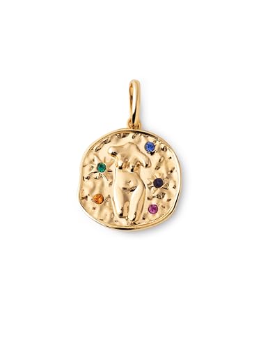 SINGULARU - Charm Organic Colors Zodíaco - pingente em latão com acabamento casa de banho de ouro de 18 Kt - Charm combinado com colar - jóias para mulher