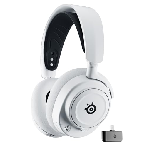 SteelSeries Arctis Nova 7X Wireless Capacetes Xbox sem fios, controladores magnéticos de neodímio, 2,4 GHz + Bluetooth, 38 h bateria - Micro ClearCast Gen2 IA - Xbox, PS5, PC, Switch 2 - branco