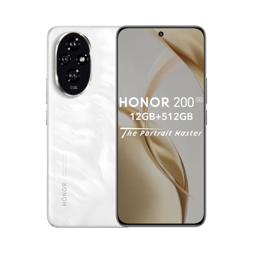 HONOR 200 Smartphone 5G 12 GB 512 GB, 120Hz 6,7" AMOLED, câmara tripla de 50 MP, Snapdragon 7 Gen 3, bateria 5200 mAh, Android 14, Dual Sim, NFC, branco