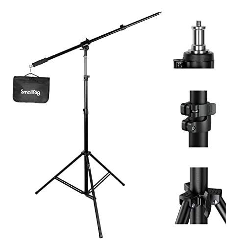 SMALLRIG Suporte de luz alumínio de 110''/9,2 pés/280 cm, tripé com câmara de ar ajustável com parafuso de 1/4" para Aputure Godox luz contínua, para Neewer Aro de luz, carga máxima 5 kg, RA-S280A -