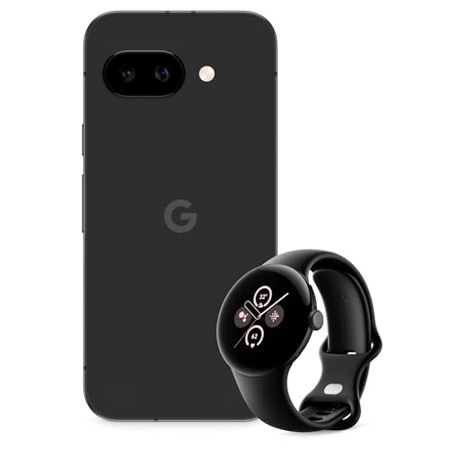 Google Pixel 9a – Smartphone Android livre com câmara com IA, bateria para o dia todo e poderosas funcionalidades de segurança – obscena, 256 GB + Pixel Watch 2