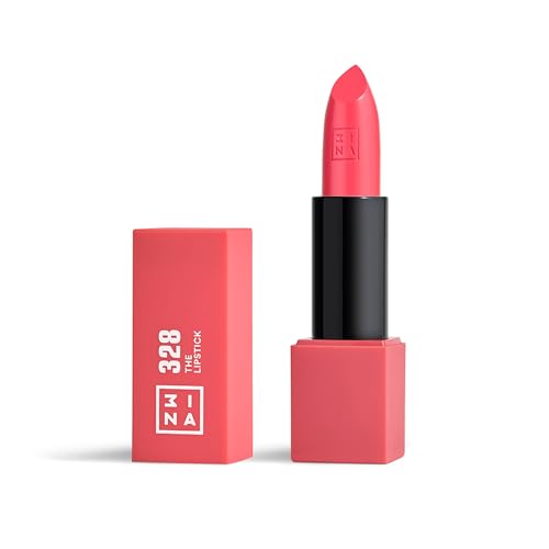 3INA MAKEUP - The Lipstick 328 - rosa - batom rosa cremoso - barra de lábios mate com vitamina E e manteiga de karité de alta pigmentação com cheiro de baunilha - Vegan - Cruelty Free
