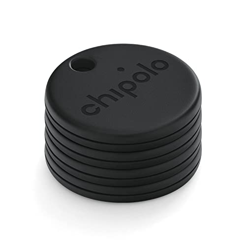 Chipolo One Spot - 4 Pack - Localizador de chaves, rastreador Bluetooth para chaves, mala - funciona com a aplicação Apple Find My (apenas para iOS) (quase preto)