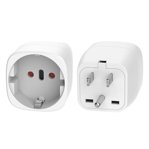 Clomnpe 2 peças adaptador tomada EUA, adaptador de tomada espanhola/europeu para americano, pequeno e fácil de usar, tipo C/E/F a tipo B para EUA, Canadá, México, Colômbia, turistas