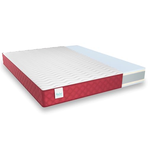 NALUI - Colchão viscoelástico reversível, 140 x 190 cm, com sistema VISCONFORT, tecido Strech e tecido 3D respirável. Altura: ± 21 cm | Firmeza médio-alta | Adaptável | Fabricado em Espanha