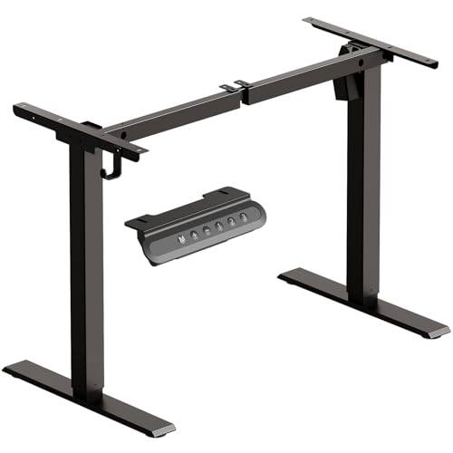 OffiGo Estrutura de mesa elevável, pernas secretária elevável com 3 funções de memória, mesa elétrica inteligente para 100 cm - 140 cm, preto