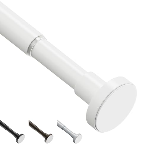 WELDUN Barra de tensão de cortina extensível, 46 - 226 cm, barra telescópica para cortinas de duche, barra de mola ajustável forte para janela, casa de banho, quarto, cor branca