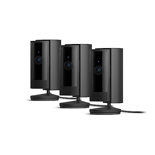 Ring Cámara interior (Indoor Camera 2ª gen) | Cámara de vigilancia wifi con enchufe para mascotas, vídeo HD, comunicación bidireccional, cubierta de privacidad | Ring Protect 30 días gratis, 3 Cámaras