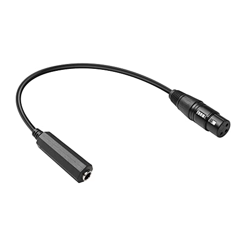 PNGKNYOCN 1/4" a XLR Audio Cable, XLR 3 pinos fêmea a estéreo 6,35 mm 1/4" TRS fêmea adaptador conversor cabo de interconexão (0,3 m)