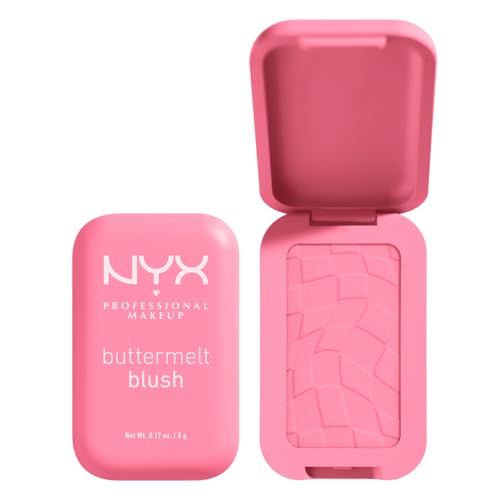 NYX PROFESSIONAL MAKEUP Rubor em pó Buttermelt, resistente ao desbotamento e à transferência, até 12 horas de uso, fórmula vegana - Butta Together