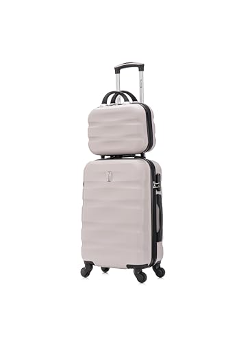 CELIMS - Mala ABS, rígida, resistente, 4 rodas giratórias de 360°, leve com cadeado integrado., cinzento, Malas e trolleys