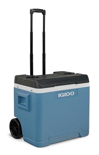 IGLOO IP42 Roller Geladeira passiva 42 l, frigorífico azul com rodas e alça telescópica, frigorífico para lazer, trabalho e campismo